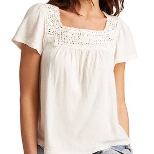 Lucky Brand-Women's Crochet Trimmed Top
NWT-Size- XL COLOR- white